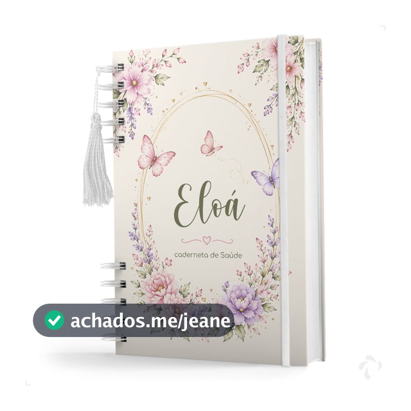 Caderneta de Vacinação Menina Personalizado C/ Nome - Jardim Encantado