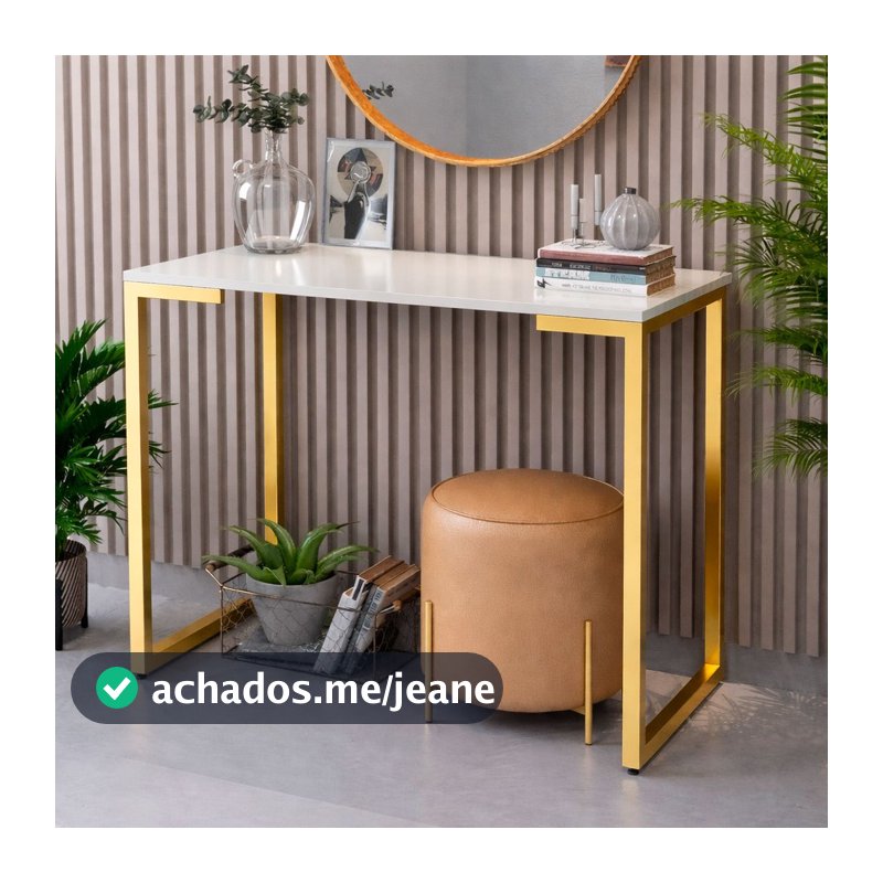 Aparador de Sala Industrial Mesa Lateral MDF Pé Metálico