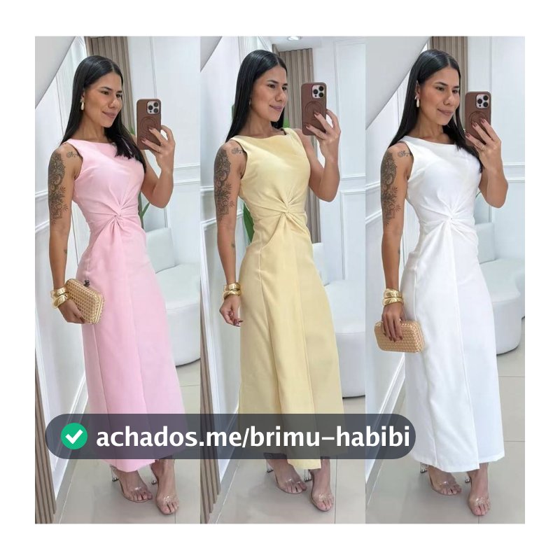 YAN FASHION Vestido Longo De Alfaiataria Com Nó Frontal Elegante E Sofisticado