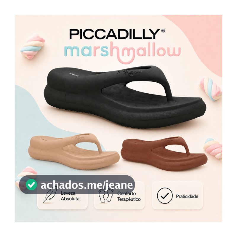 Chinelo Feminino Piccadilly Marshmallow Original Nuvem EVA Anatômico | Lançamento Verão 2027 !