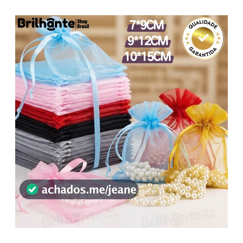 Kit 25/50/100 Un Saco Saquinho Organza Tule Saquinho 7x9 9x12 10x15 Branco Festa Casamento Natal
