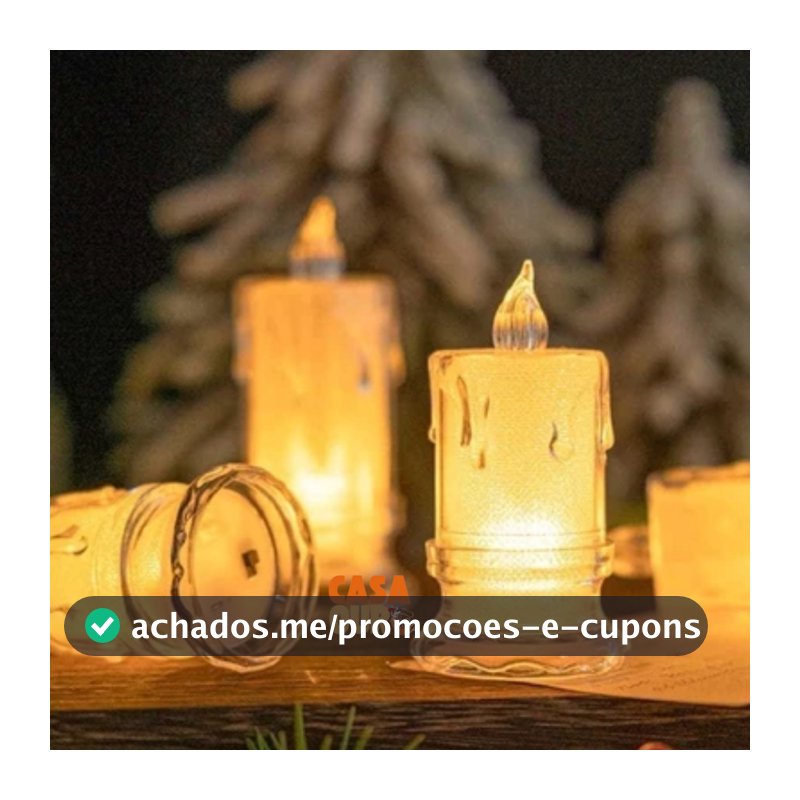 ENFEITE DE VELA DECORATIVA DE LED EM PLASTICO