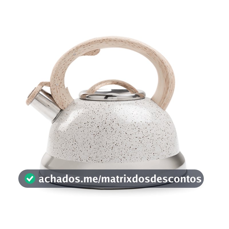 Chaleira Roma Inox 2,7L com Apito Compatível com fogões de Indução Vanilla Ou Botanika
