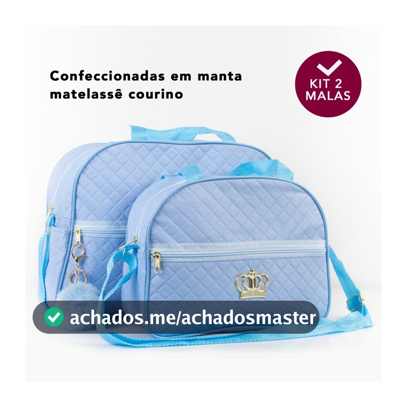 Kit 2 Peças Bolsa Maternidade com Pompom em Couro Sintético