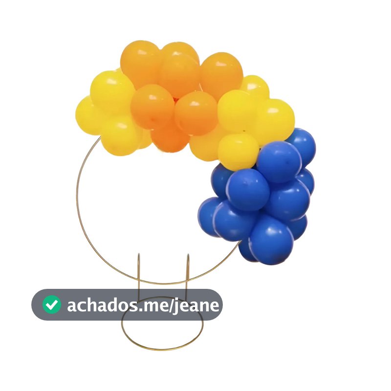 Arco De Mesa Pé Redondo Dourado Festa Bexiga Mini 50cm