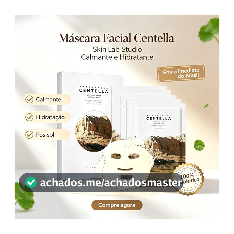 SKIN1004 Madagascar Centella Watergel Sheet Ampoule Mask, 5unidades, Máscara Facial Coreana Hidratante e Calmante