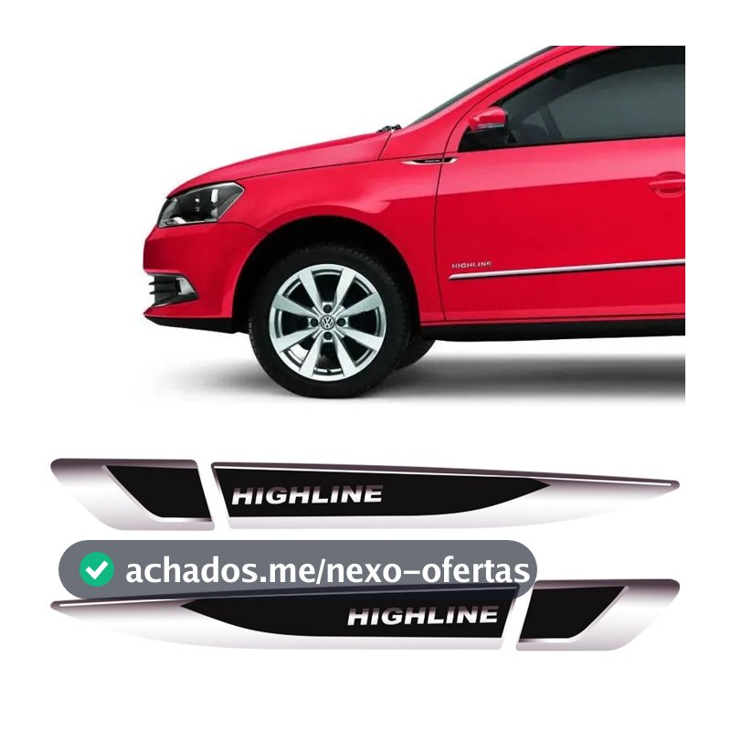 Emblema Resinado Aplique Lateral Volkswagen Highline Decorativo Par