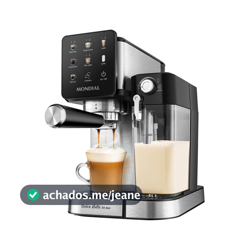 Cafeteira Espresso Automática Dolce Latte 20 bar Mondial Preto/Inox - CCL-01