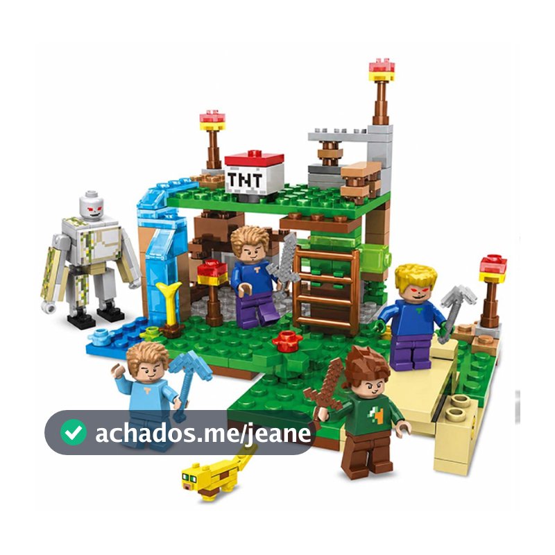 Bloco de Montar Cachoeira Craft Brinquedo com 6 PERSONAGENS - 210 pçs - 82007