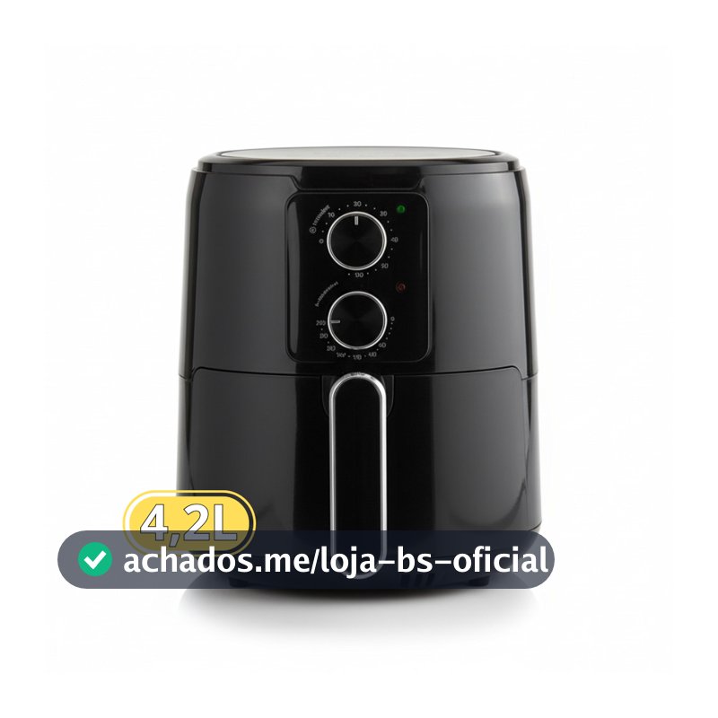 Fritadeira Elétrica Air Fryer Kian AF-103S 4,2L - 1350W - Turbo Air 360° - Preta