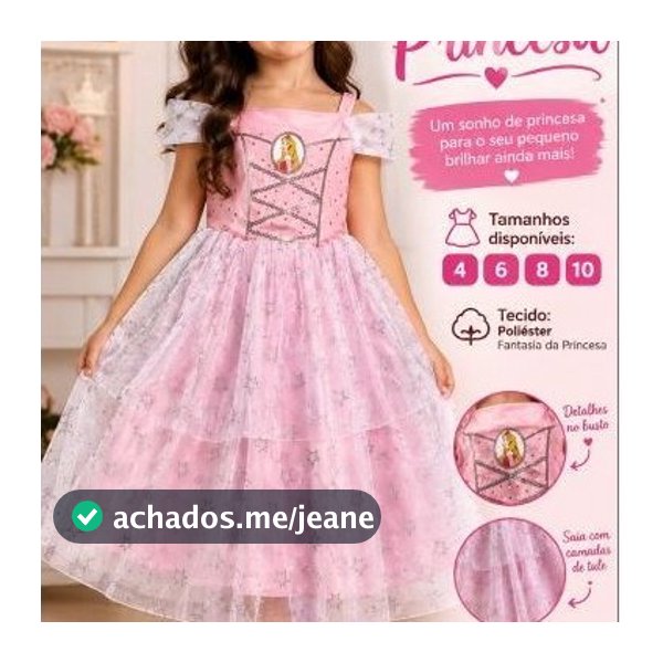 👑 VESTIDO DE PRINCESA 👑 💖 Tamanhos disponíveis: 4 • 6 • 8