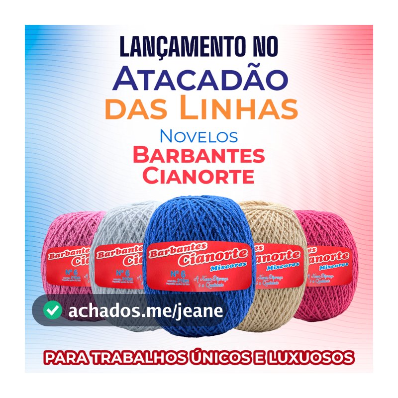 LANÇAMENTO - Novelo Barbante 6 Fios Colorido 310 Metros Para Crochê Artesanato Tricô Macramê - Promoção Barato