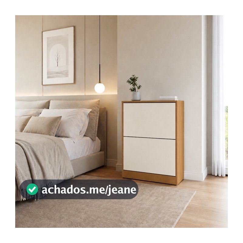 Sapateira Slim 2 Portas Basculantes Organizador De Calçados Compacto Para Hall De Entrada E Quarto