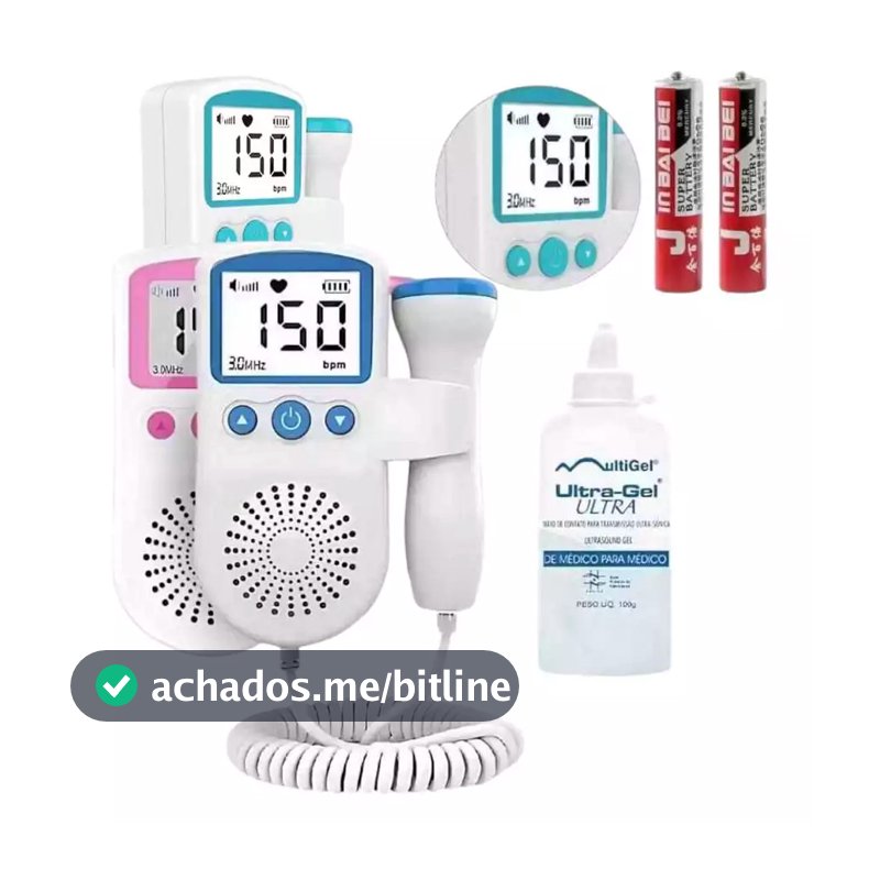 Monitor Fetal Doppler Ultrassom Ouvir Batimentos Bebe