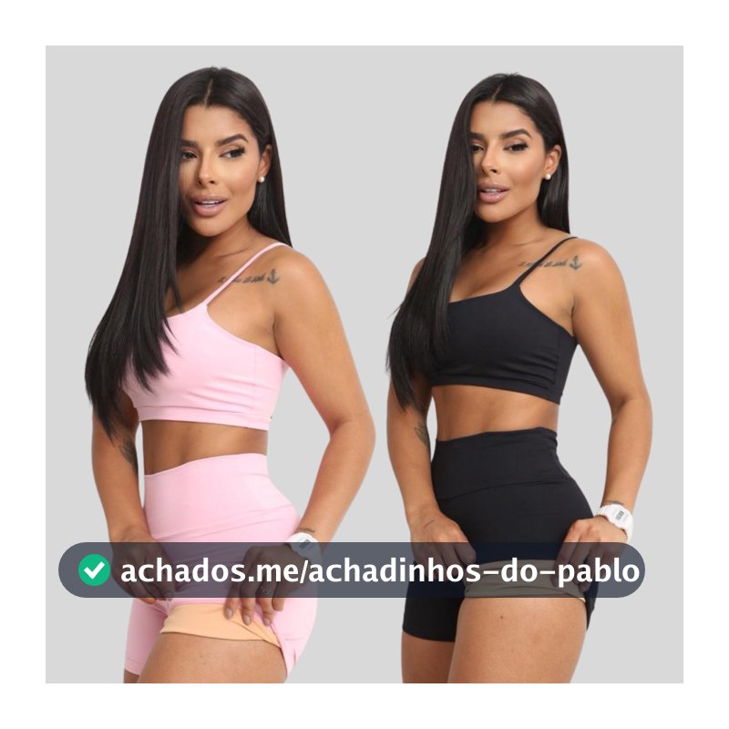 Conjunto Academia Short e Top Duplo Poliamida Corrida Roupa de Treino Feminina Zero Transparência