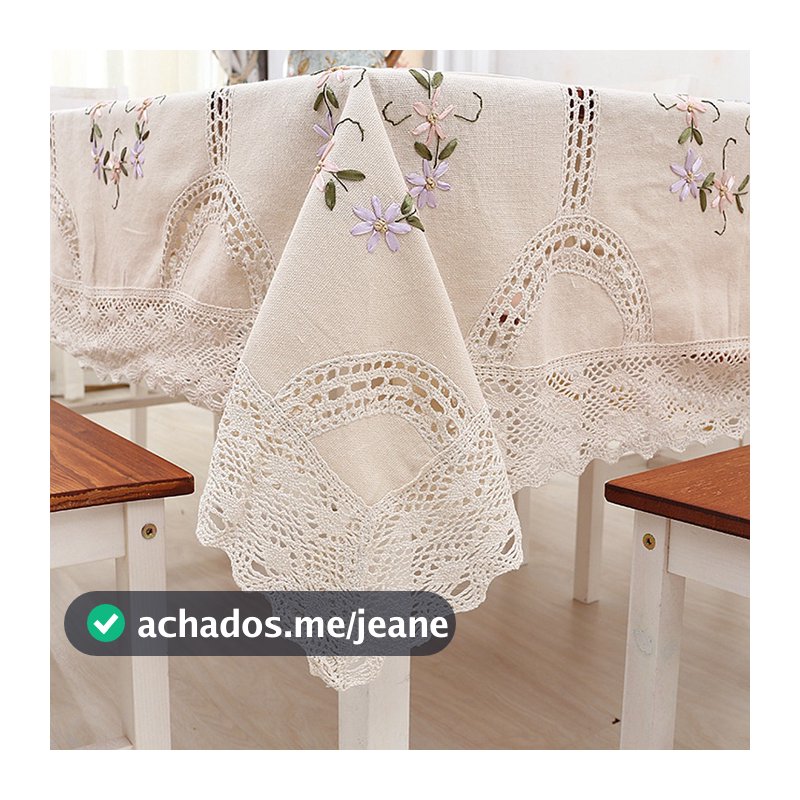 Toalha De Mesa Em Creme De Renda Bordada Com Flores Capa De Café De Linho Espesso Chá De TV À Prova De Poeira Para Recepção De Festas De Casamento