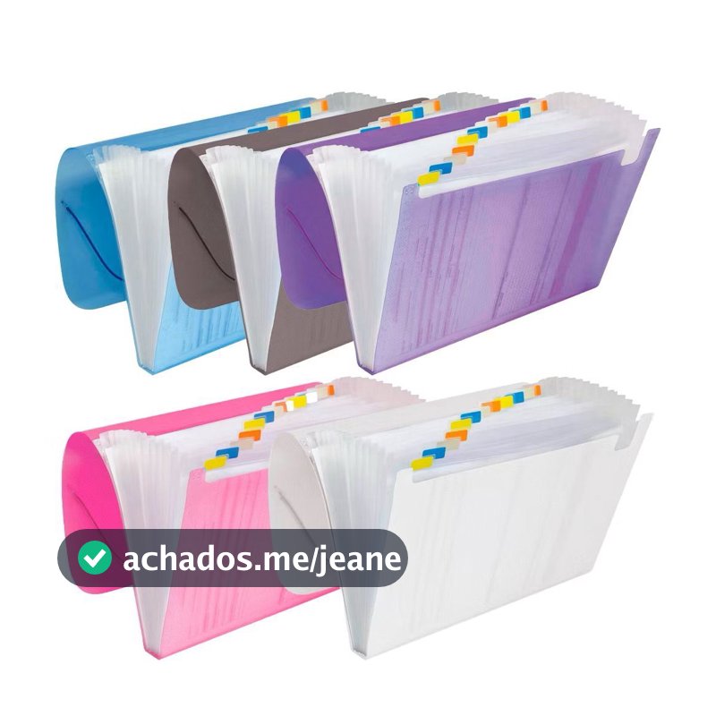 Pasta Sanfonada A4 12 Divisórias Várias Cores Unidade ACP