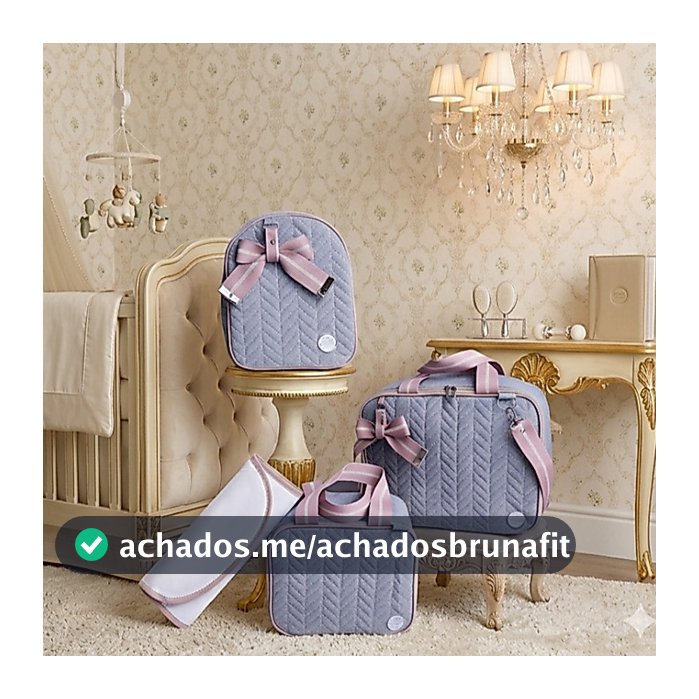 Kit De Bolsa Mala Maternidade Super Luxo Em Linho 4 Peças