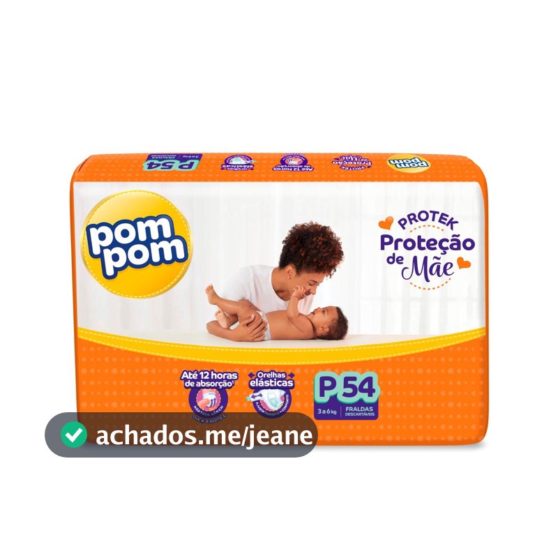 Fralda Pom Pom Derma Protek Mega P com 54un