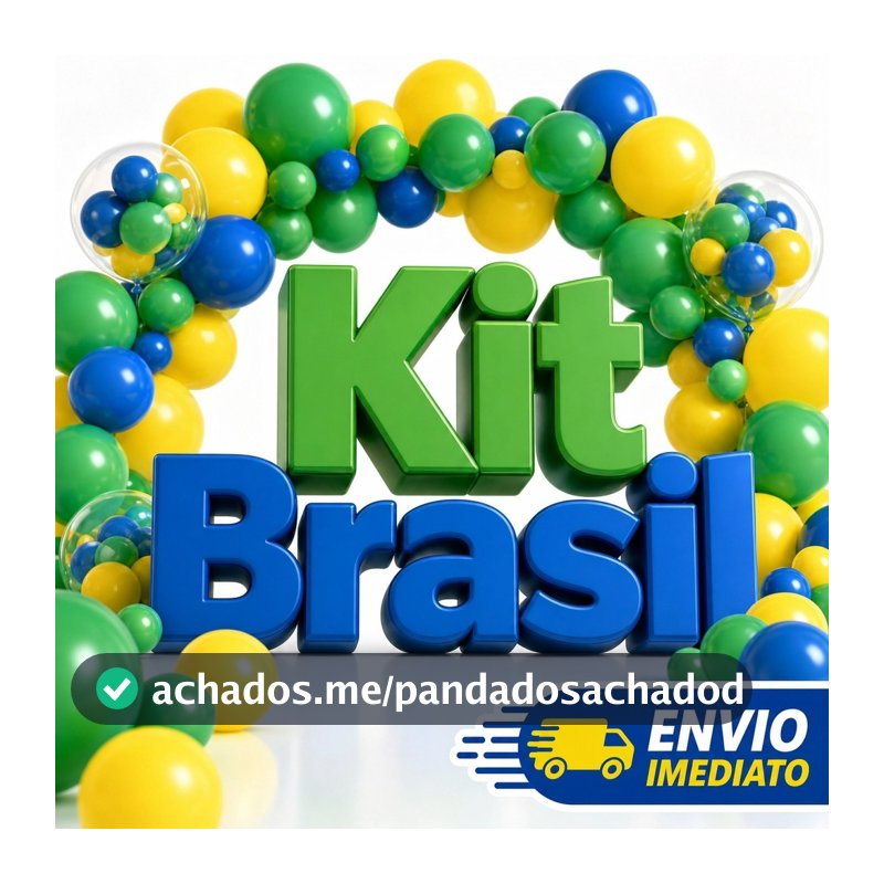 Kit Brasil Verde Amarelo Azul Pacote 50 Unidades Decoração Festa Copa Látex Premium
