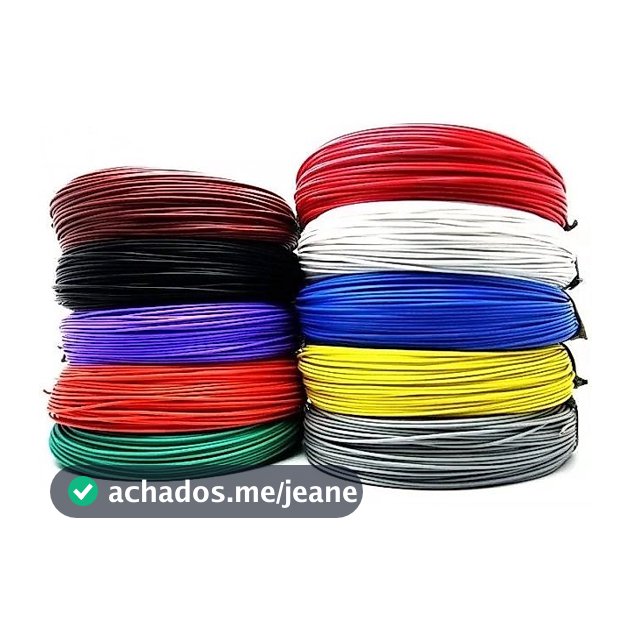 Rolo Fio Cabo 0,75mm Flexível 100% Cobre 100 Metros Cabinho ( 18 Awg )