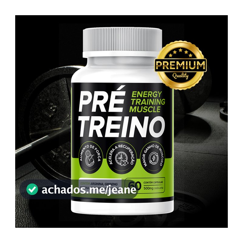 Pré-Treino Suplemento Premium + Energia e Disposição - 60 Cápsulas - Envio Rápido