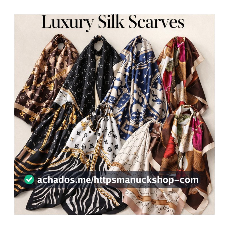Lenço Feminino Seda 90x90cm Vários Estilos Moda Luxo Versátil Cabeça Pescoço Bolsa