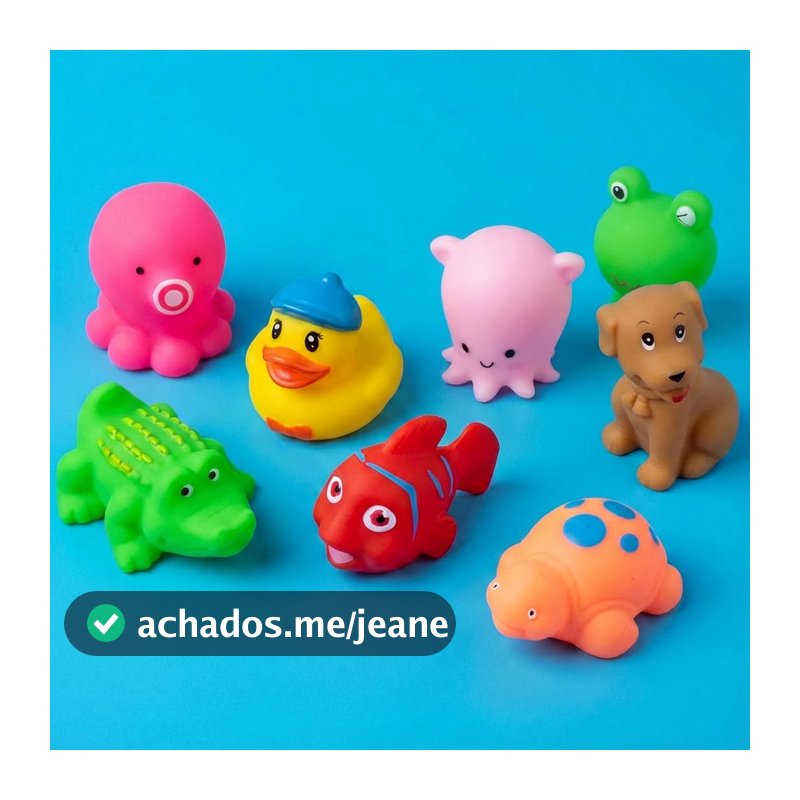 Kit 6/8 Bichinhos Para Banheira Banho Brinquedo Interativo Para Brincar Na Água Patinho Peixe
