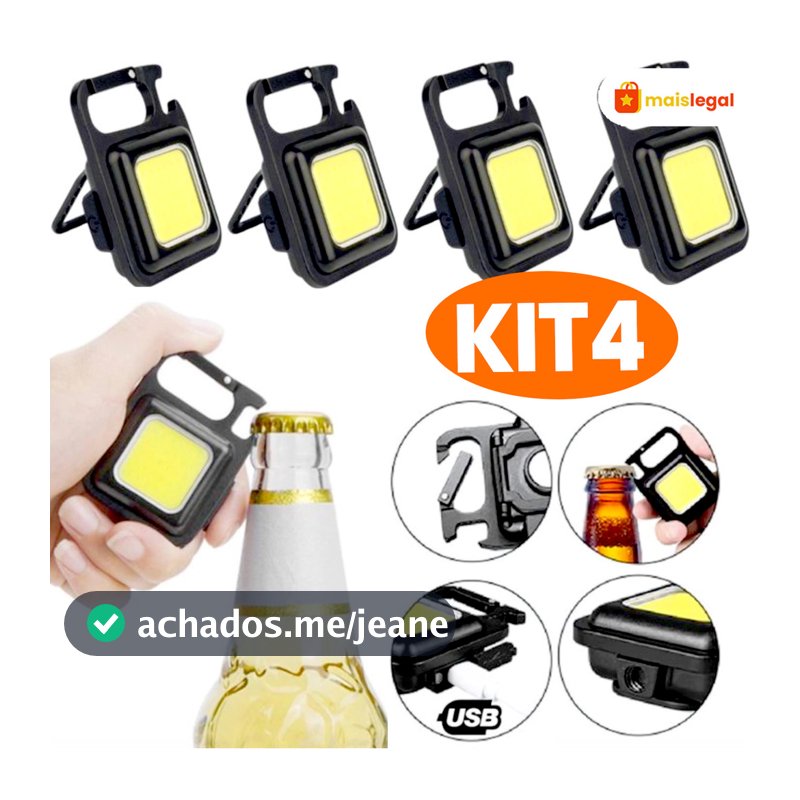 Mini Lanterna Led Portátil Usb Recarregável Bolso Tática Abridor KIT 4 & KIT 3 & KIT 2 & KIT 1