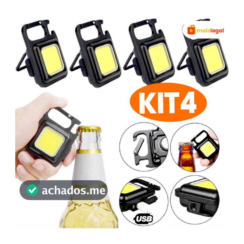 Mini Lanterna Led Portátil Usb Recarregável Bolso Tática Abridor KIT 4 & KIT 3 & KIT 2 & KIT 1
