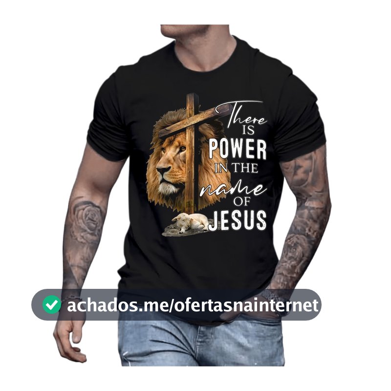 [Camiseta Premium em Algodão Puro]CL Camiseta Cristã LEÃO JESUS camiseta camisa blusa tshirt evangelica gospel