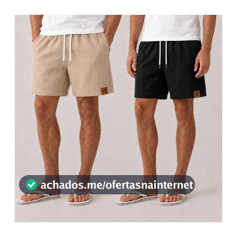 Kit 2 Shorts Linho Premium Casual Verão Moda 2026 Mauricinho