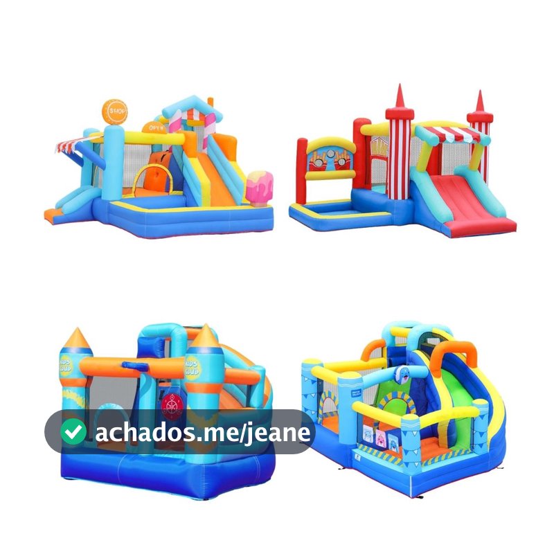 Playground Inflável Pula Pula Infantil 5 em 1 Escorregador Basquete Inflador Elétrico Maxi Toys