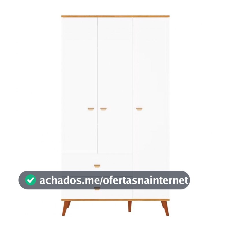 Guarda Roupa Infantil Ternura com 3 Portas 2 Gavetas e 5 Nichos Bartira