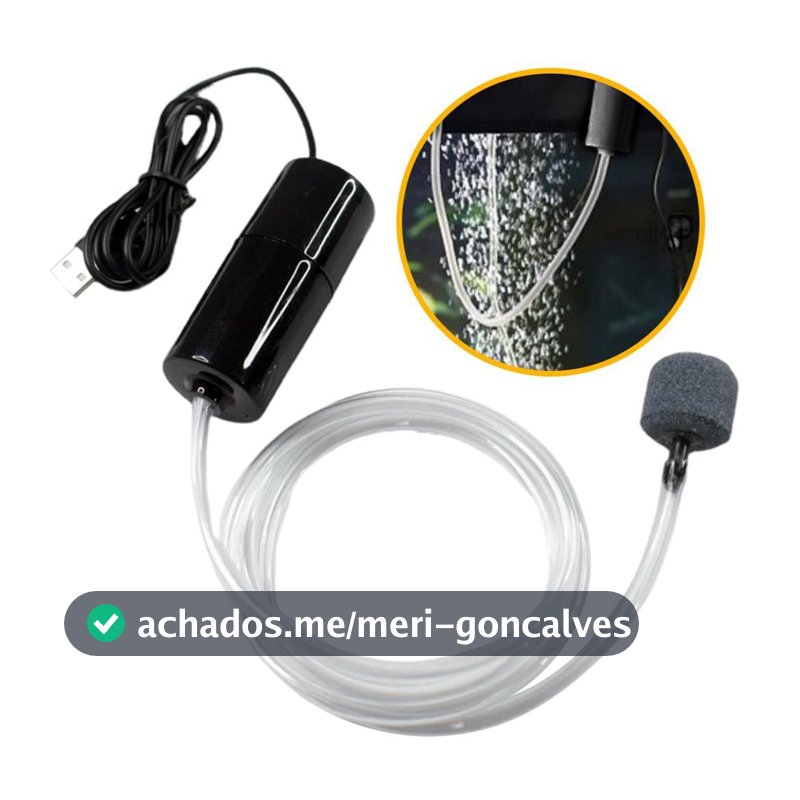 Bomba De Oxigênio/Ar Compressor Filtro USB Portátil Para Aquario De Peixes 12v Silencioso