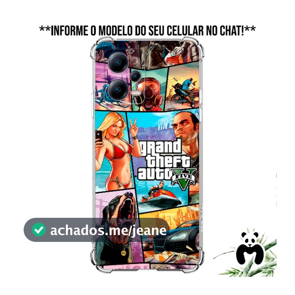 Capa Case Personalizada Celular GTA Grand Theft Auto San Andreas Jogo Game Auto IV Vice City