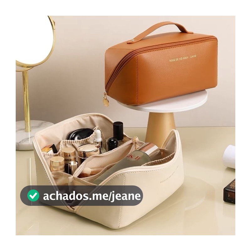 Necessaire Bolsa De Maquiagem Em Couro Armazenamento De Cosméticos Saco De Viagem Organizador De Bagagem De Beleza yobel
