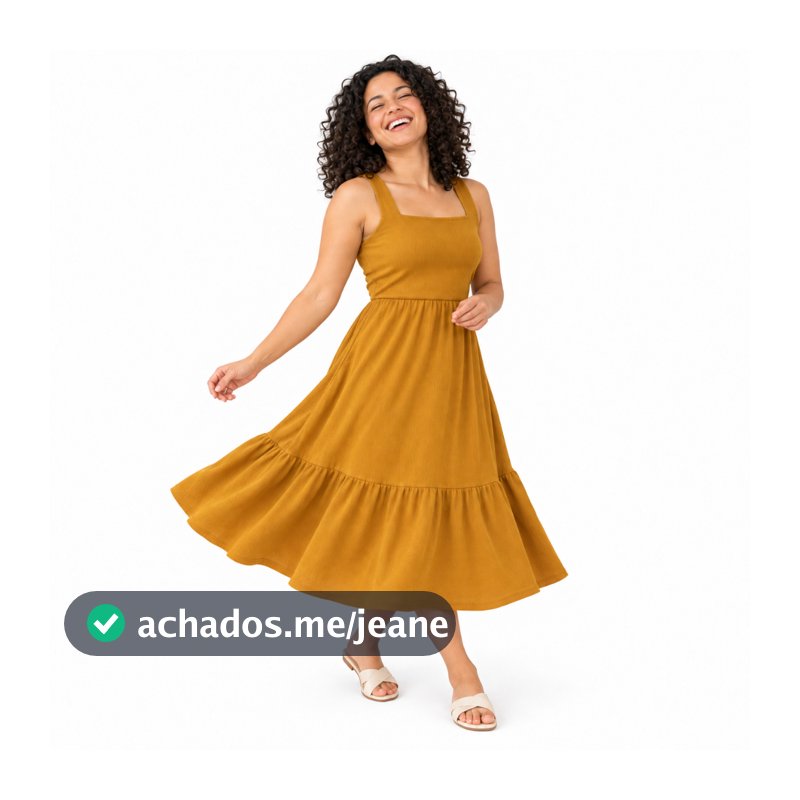 Vestido Mídi Feminino de Alça Rodado Liso com Busto Duplo