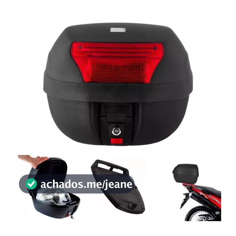 Bau para moto organizador bauleto universal baú Pro Tork 28 Litros Vermelho