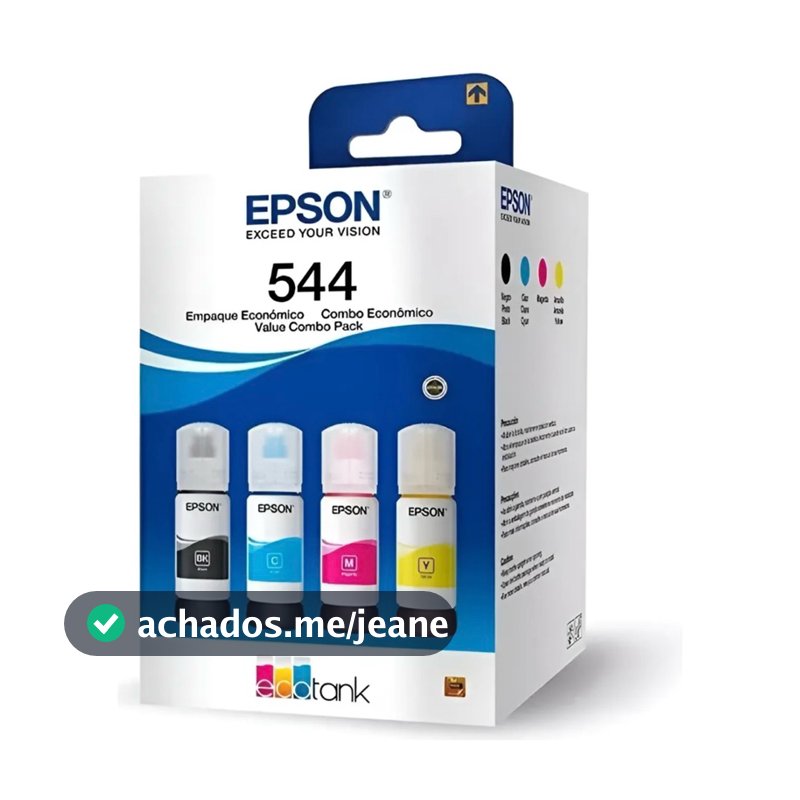 Kit 4 Tinta 544 Impressora L3250 L3210 L5190 L3110
