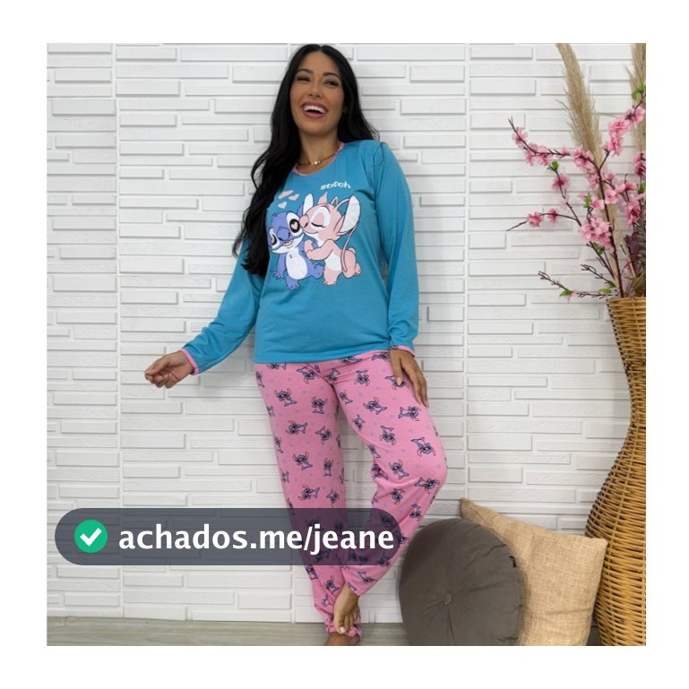 Pijama Longo Feminino Malha Adulto Manga Comprida Dejule