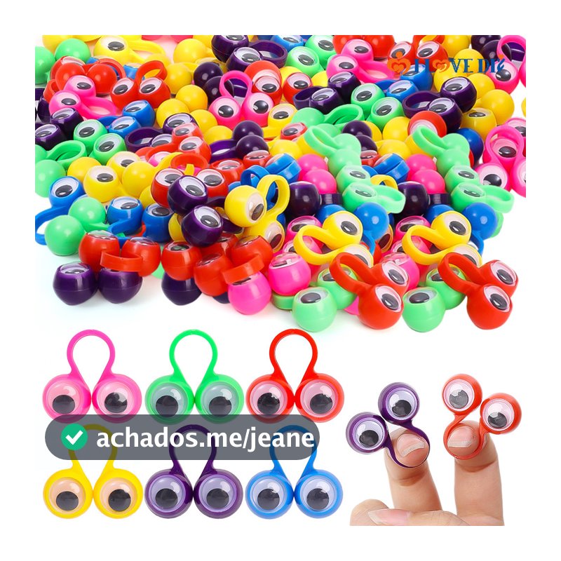 Cores Aleatórias Fantoches Criativos De Dedo De Olho De Peruca Anéis Googly Eyeball Ring Party Brinquedos Favoritos Para Crianças