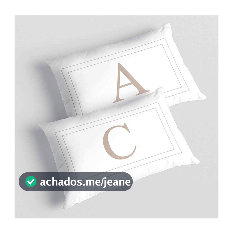 Kit 2 Capas de Almofadas Letras Iniciais Cama Casal baguete 30x50cm