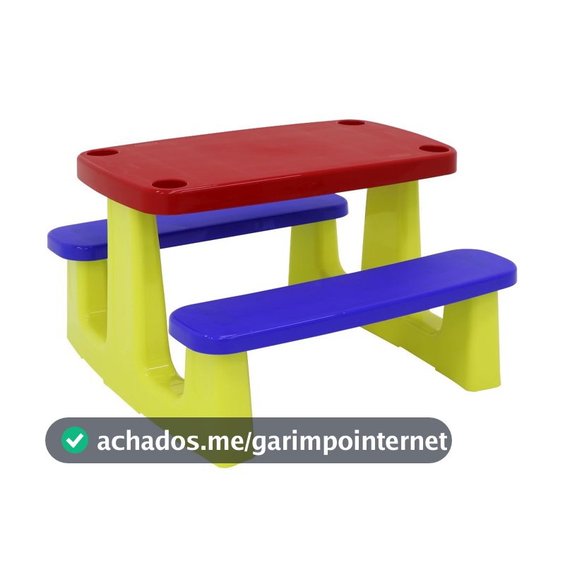 Mesa Infantil de Atividades Tramontina Playground Pic-nic em Polipropileno Colorido