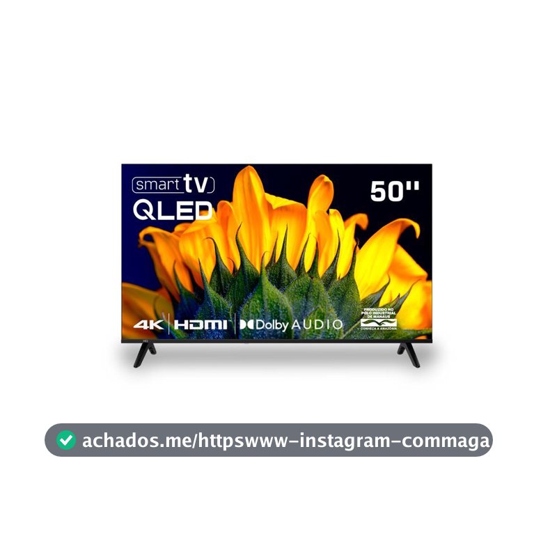 Smart TV HQ QLED 50 Polegadas HQ-QLED50SM 4K Wi-Fi Bluetooth, Dolby Audio, Apps, Netflix, YouTube e Prime Video, 3 HDMI
