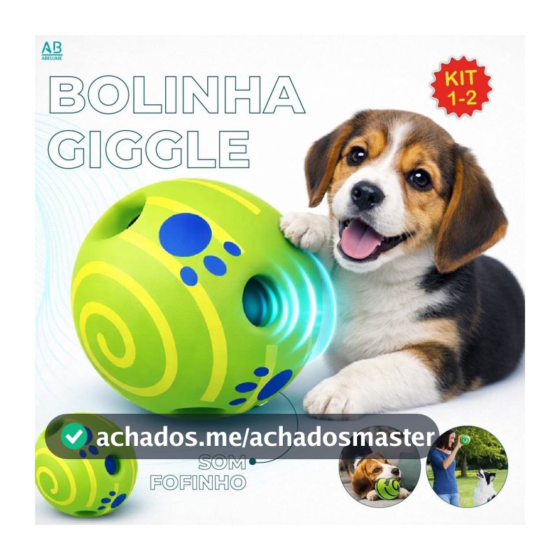 Bola Interativa Cachorro 8/10CM Brinquedo Divertido De Mastigar Wobble Wag Giggle Ball