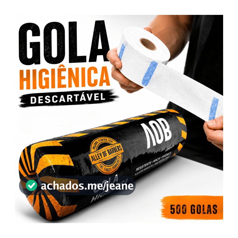 GOLA HIGIÊNICA - PCT COM 5 ROLOS 500 UN. ALLEY OF BARBERS - PRONTA ENTREGA