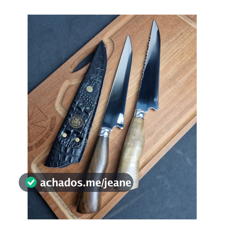 Faca Aço Inox 9 polegadas Cabo de Madeira Artesanal, Churrasco, Pesca, Caça, Coleção Presente com Bainha