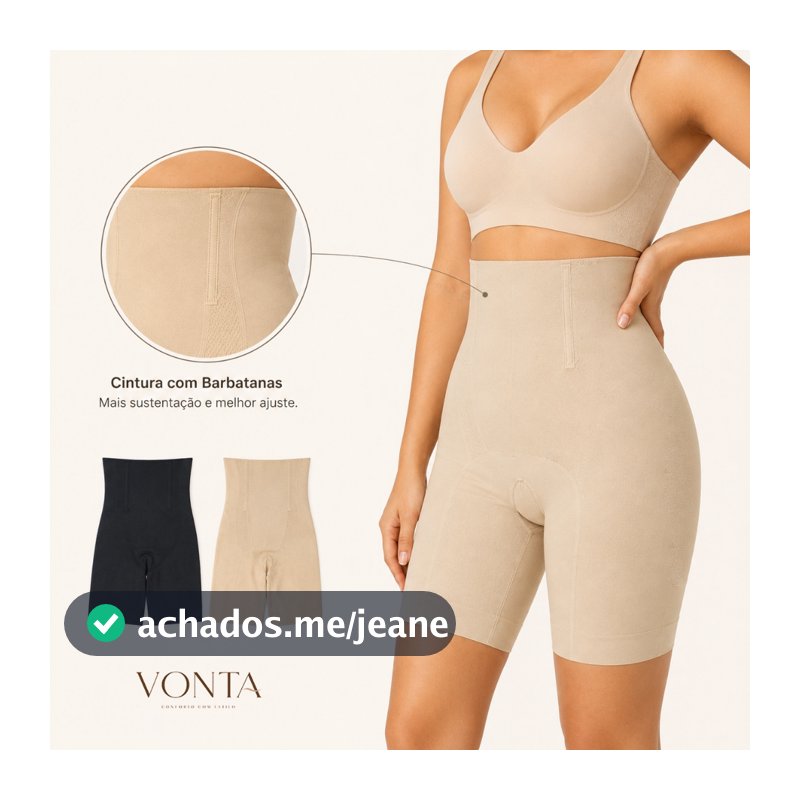 Short Cinta Modeladora Feminina Cintura Alta Compressão Não Enrola Zero Transparência