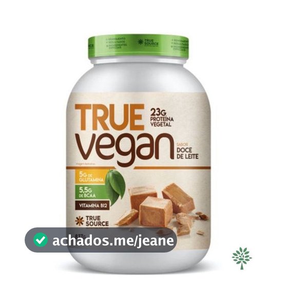 True Whey Vegan - 837g - True Source Sabor Doce De Leite